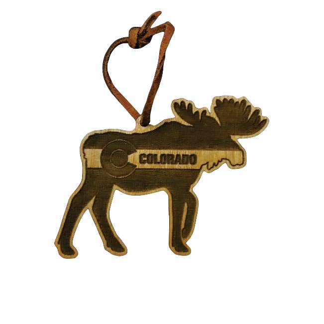 Colorado Moose | Wooden Ornament - Birch for wholesale by Sherwood