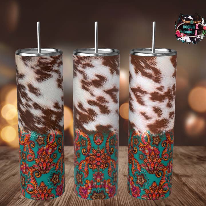 Bicchiere Paisley in pelle bovina per la vendita all'ingrosso da parte di Rockin K and Double J