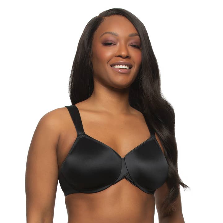 Stellar Satin Unlined Underwire Bra - Black for wholesale on Faire