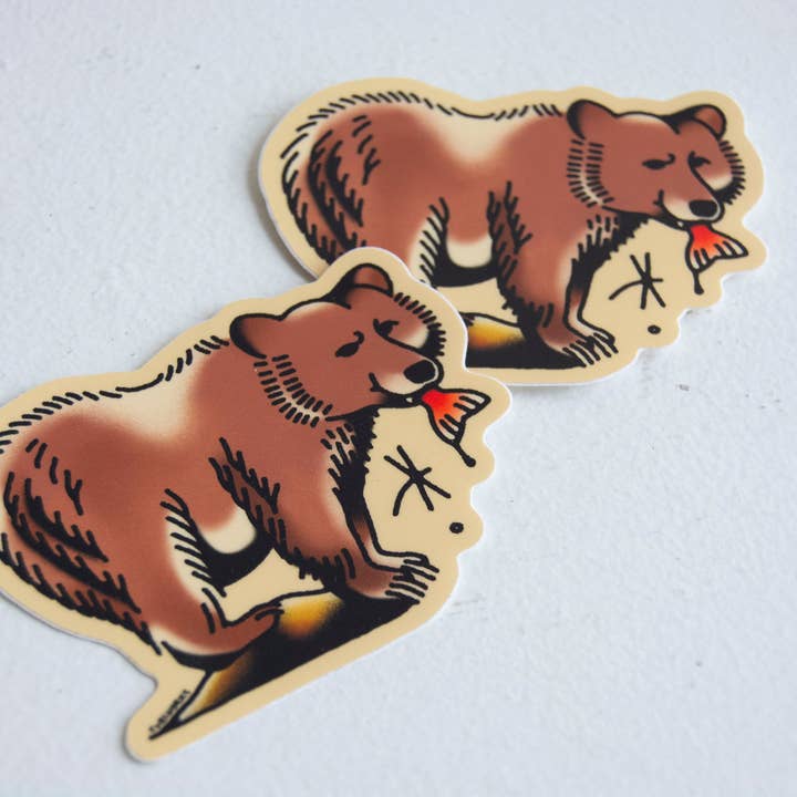 Curlworks - Wholesale Sticker - Bear Vinyl Sticker1