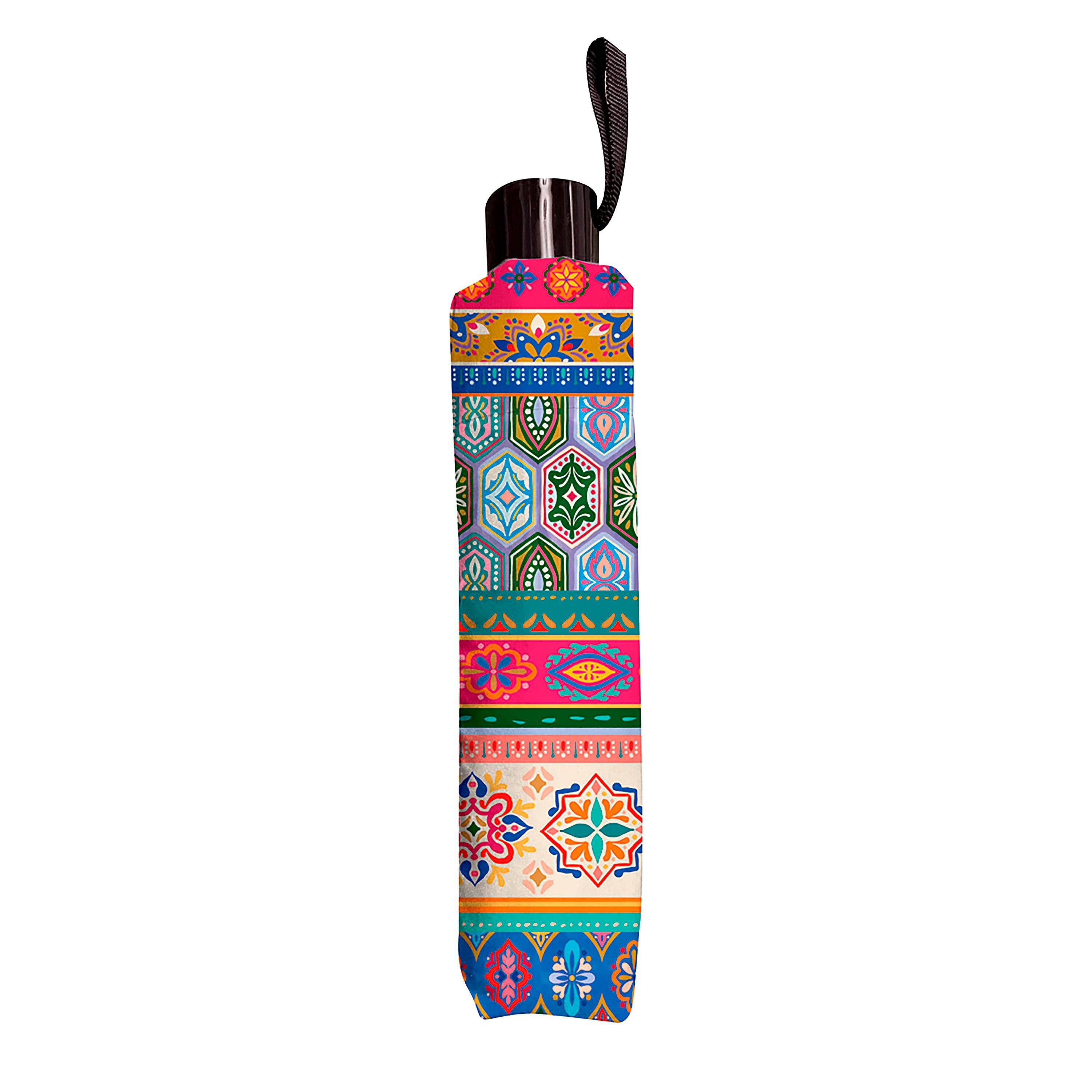 Evergreen Enterprises - Wholesale Umbrella - Women's - Geometric Tapestry Compact Manual Umbrella2