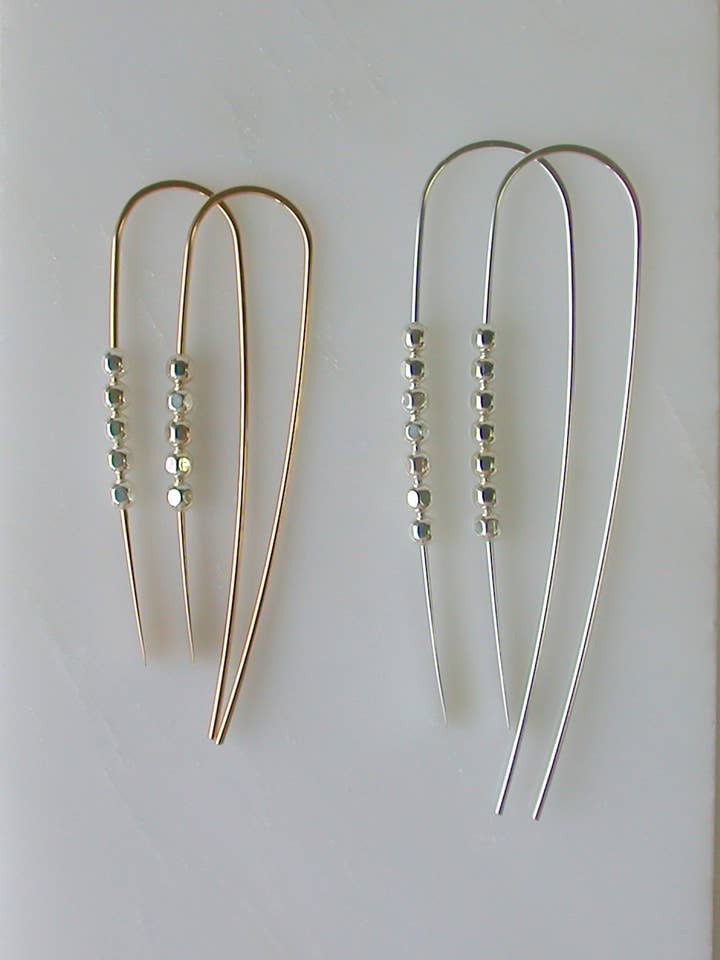 Sterling Nugget Threaders. Due misure. Tre scelte di metallo. per la vendita all'ingrosso da parte di Linda Trent Jewelry
