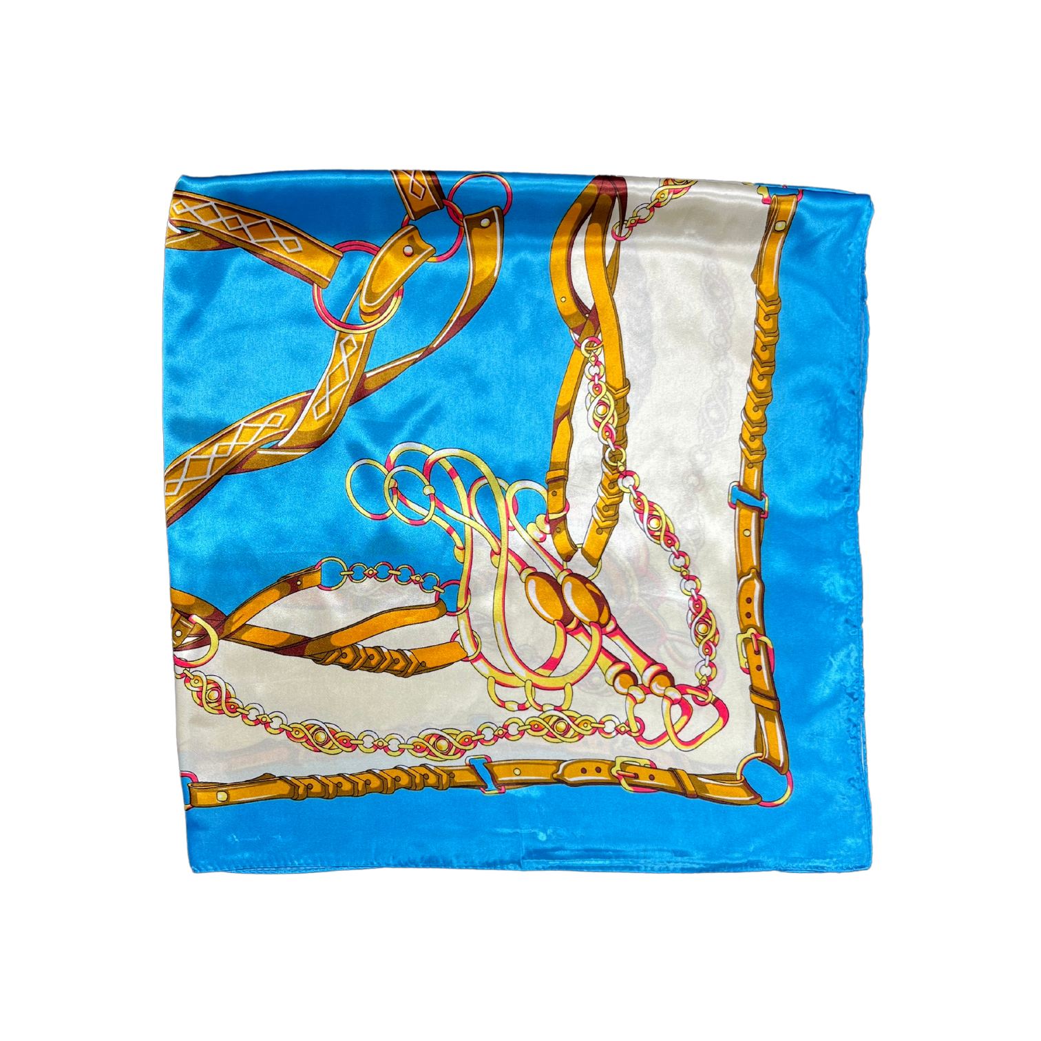 Lili Scarves (US Duty Free) – wholesale Scarf – Women's – Belted Chain Pattern Silk Touch Square Scarf2