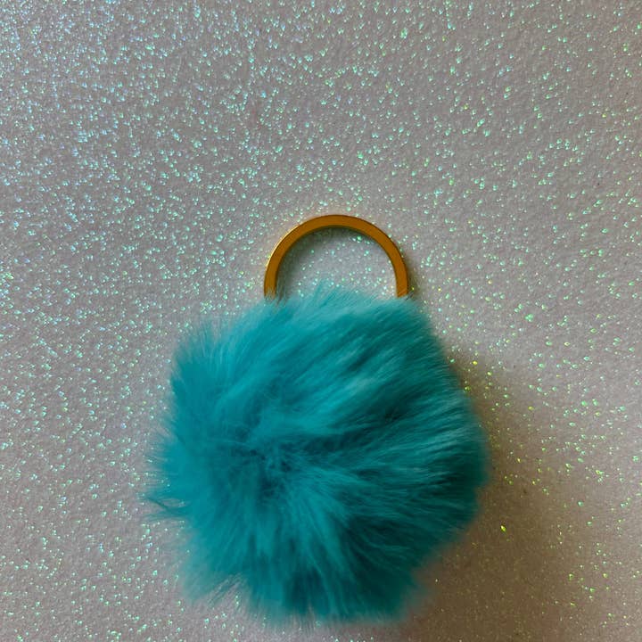 Puppies & Pom Poms - Wholesale Pet collar charm – Cat/dog - Mixed colours - Mini PomPom Keyrings - (without clips)10