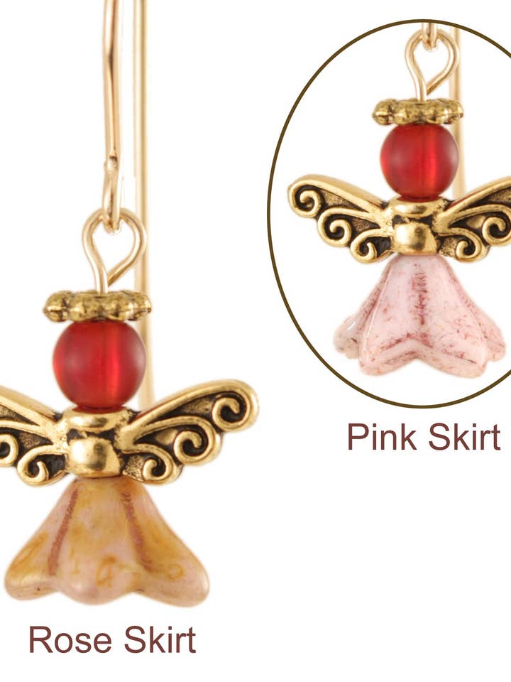 Angels of Burgundy Brilliance Oorbellen - 14 Kt Goldfilled voor wholesale door Ardent Designs