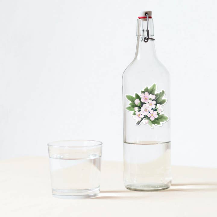 Katekreates - Wholesale Sticker - Watercolor Hawthorn Sticker, May Birth Flower, May Day Tree3