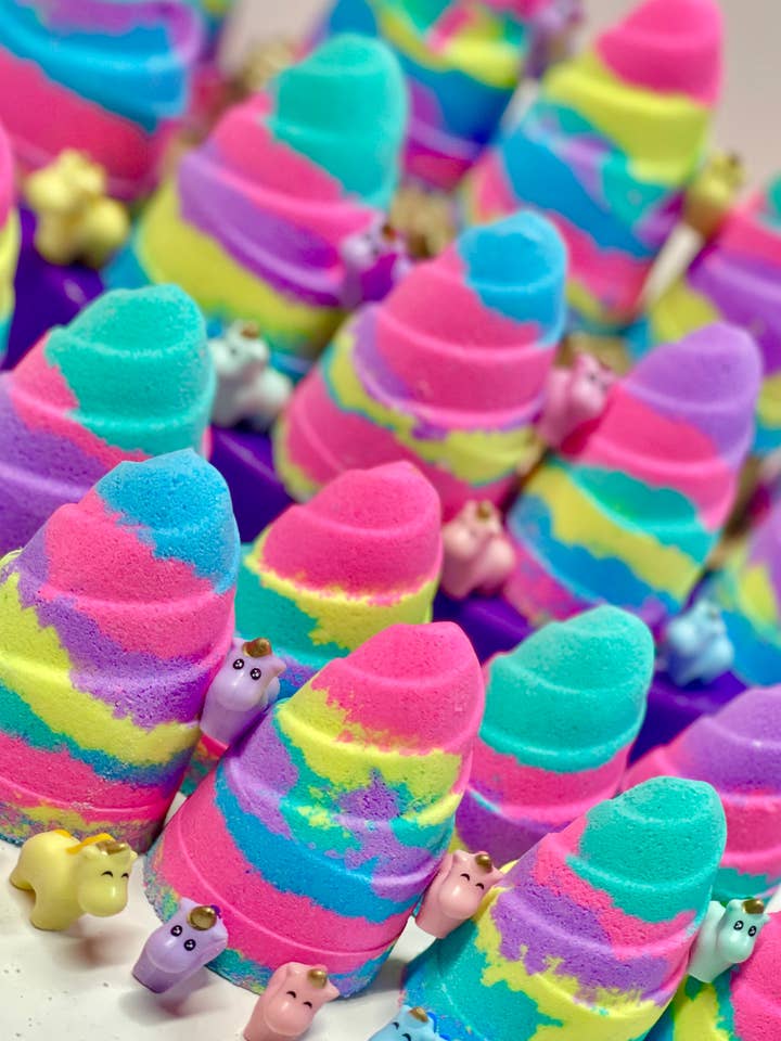 Unicorn Horn Bath Bomb with Toy Inside for wholesale by Bombshell Beauty bath cosmetics