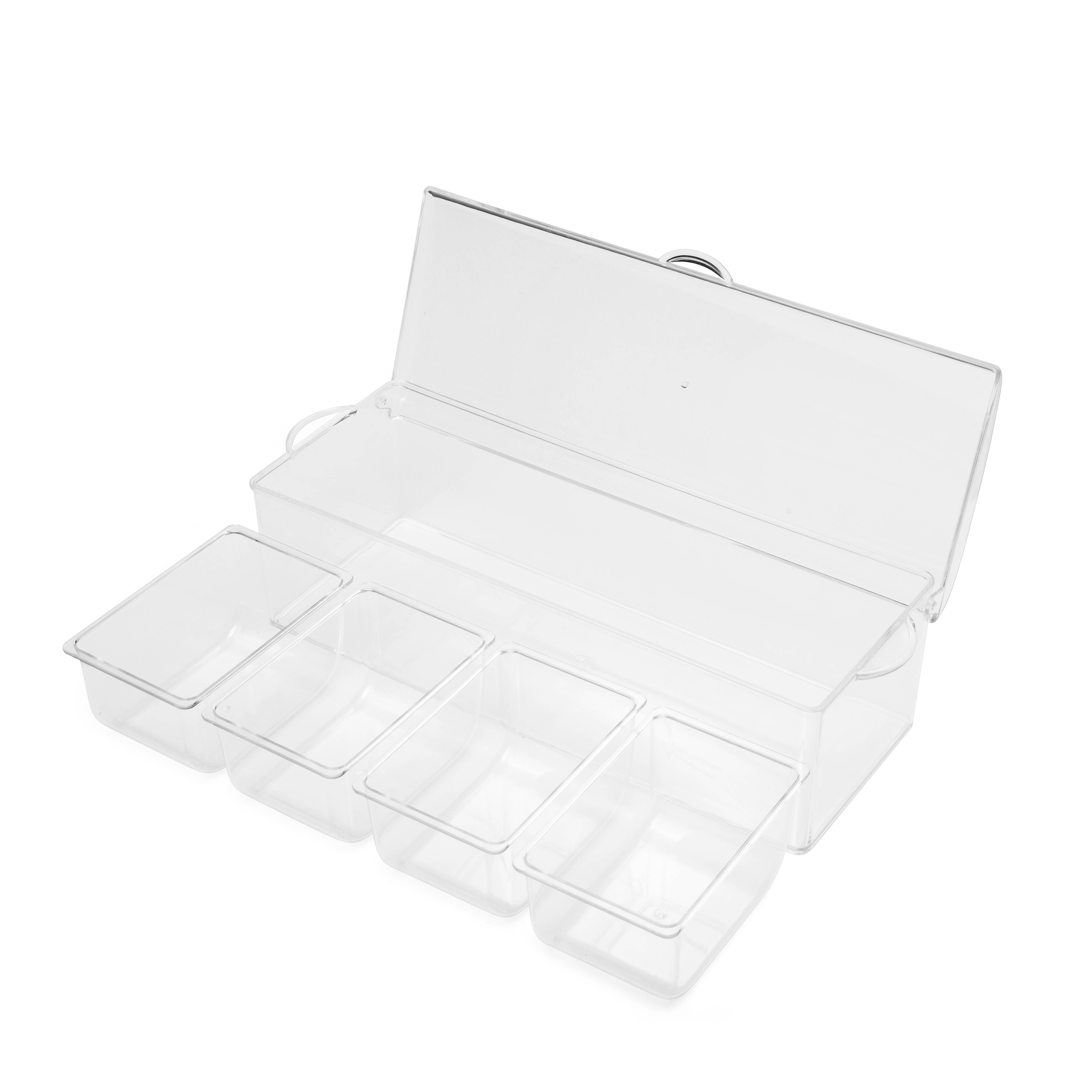 Fox Run Brands – Bandeja de servir por atacado – Caixa e bandeja de guarnição Outset Clear Bar, 6,5" x 16,25" x 5"7