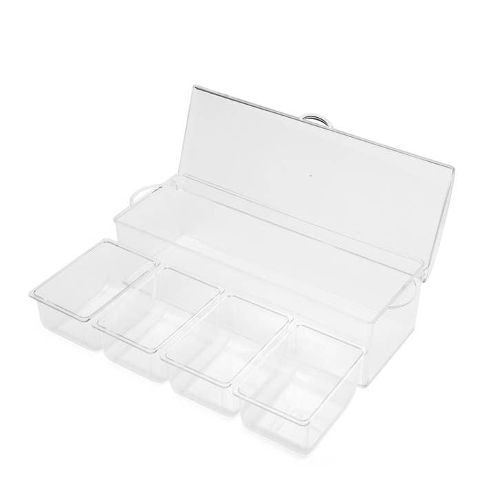 Fox Run Brands – Bandeja de servir por atacado – Caixa e bandeja de guarnição Outset Clear Bar, 6,5" x 16,25" x 5"7