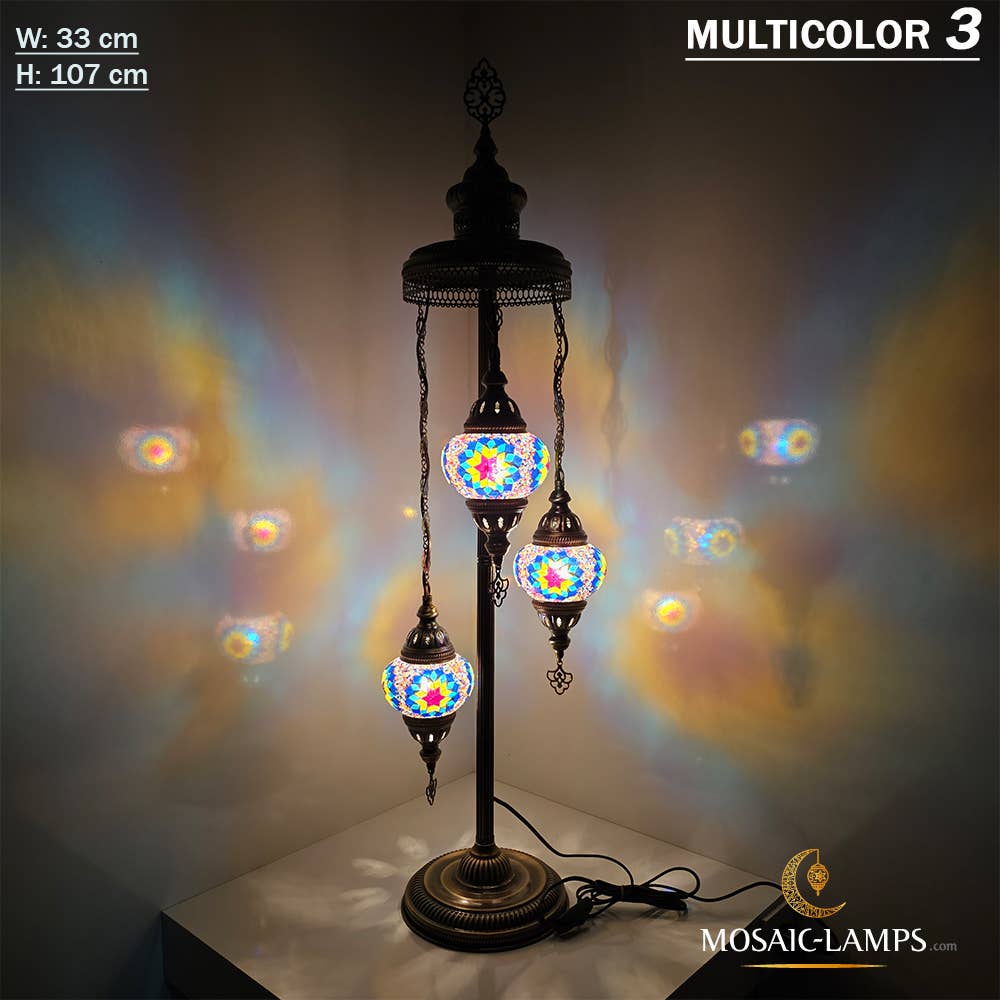Mosaic Lamps - Wholesale Floor Lamp - 3 Globe Medium Ball Floor Lamps, Turkish Moroccan Ottoman14