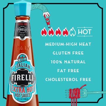Firelli Hot Sauce – wholesale Stark sås – FIRELLI "EXTRA HOT" italiensk stark sås, 10-pack specialerbjudande1