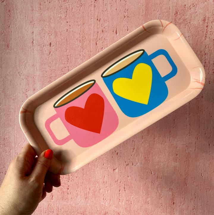 Poppekins - Wholesale Serving Tray - Lovers Pink - Melamine Serving Tray0