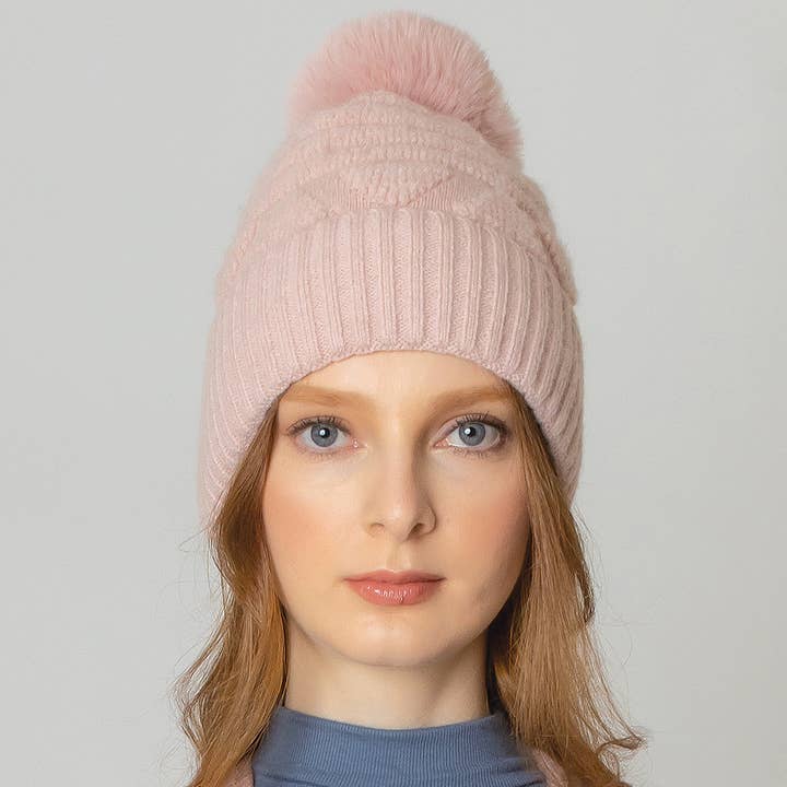 Fashion City – wholesale Mössa - Dam – Lurvig mössa med Pom-pom