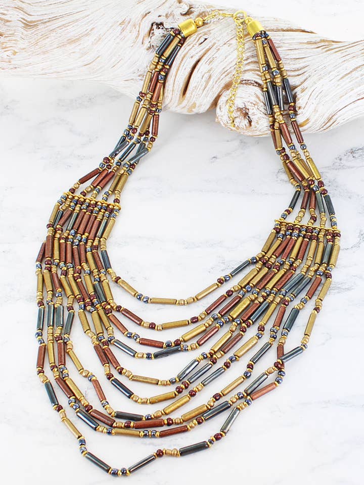 COLLANA LUNGA A STRATI CON PERLINE per la vendita all'ingrosso da parte di Suzie Blue