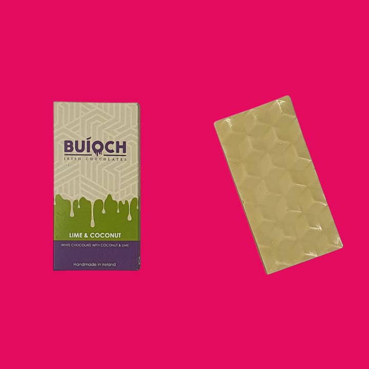 Buíoch Irish Chocolates - Wholesale Chocolate Bar - Lime & Coconut Bar2