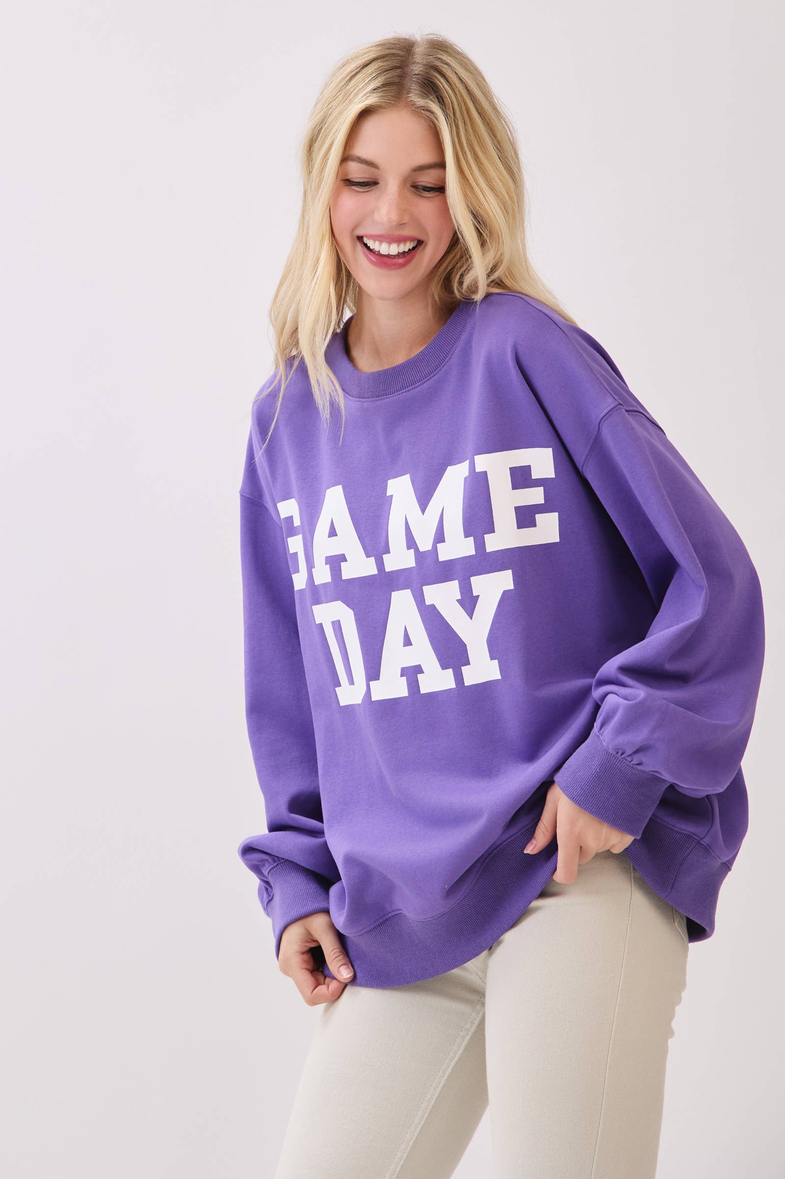 Sewn and Seen - Wholesale Graphic Sweatshirt - Women's - Bold Varsity Game Day Sweatshirt14