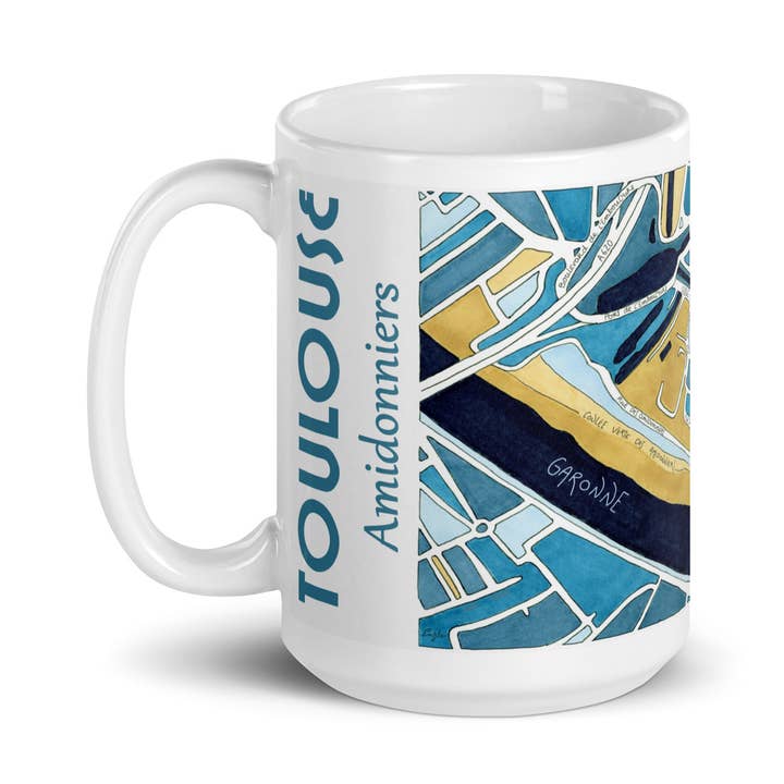 Toulouse illustrerad mugg, AMIDONNIERS-distriktet - Stadskartor för wholesale av EmYLo