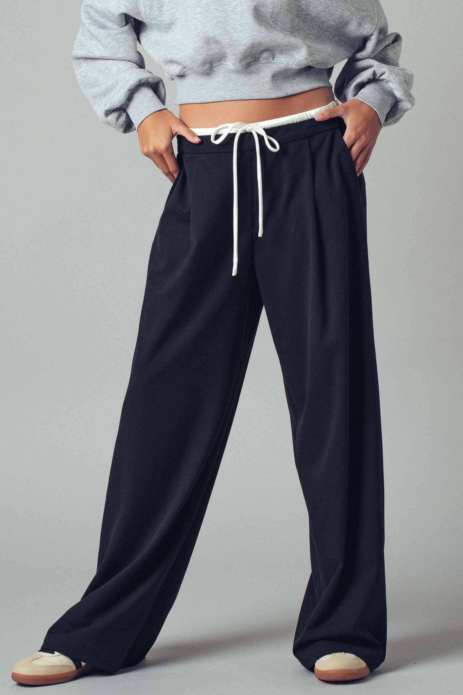 Urban Daizy - Wholesale Pants - Women's - Relaxed Wide-Leg Drawstring Trousers21