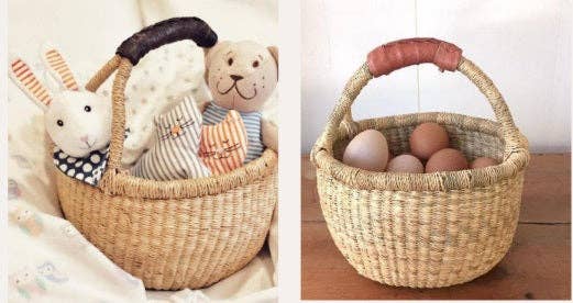 The African Home Goods - Vendita all'ingrosso Cestini - Cesto Mini Bolga africano del Ghana | Senza tintura | 18 - 23 cm6