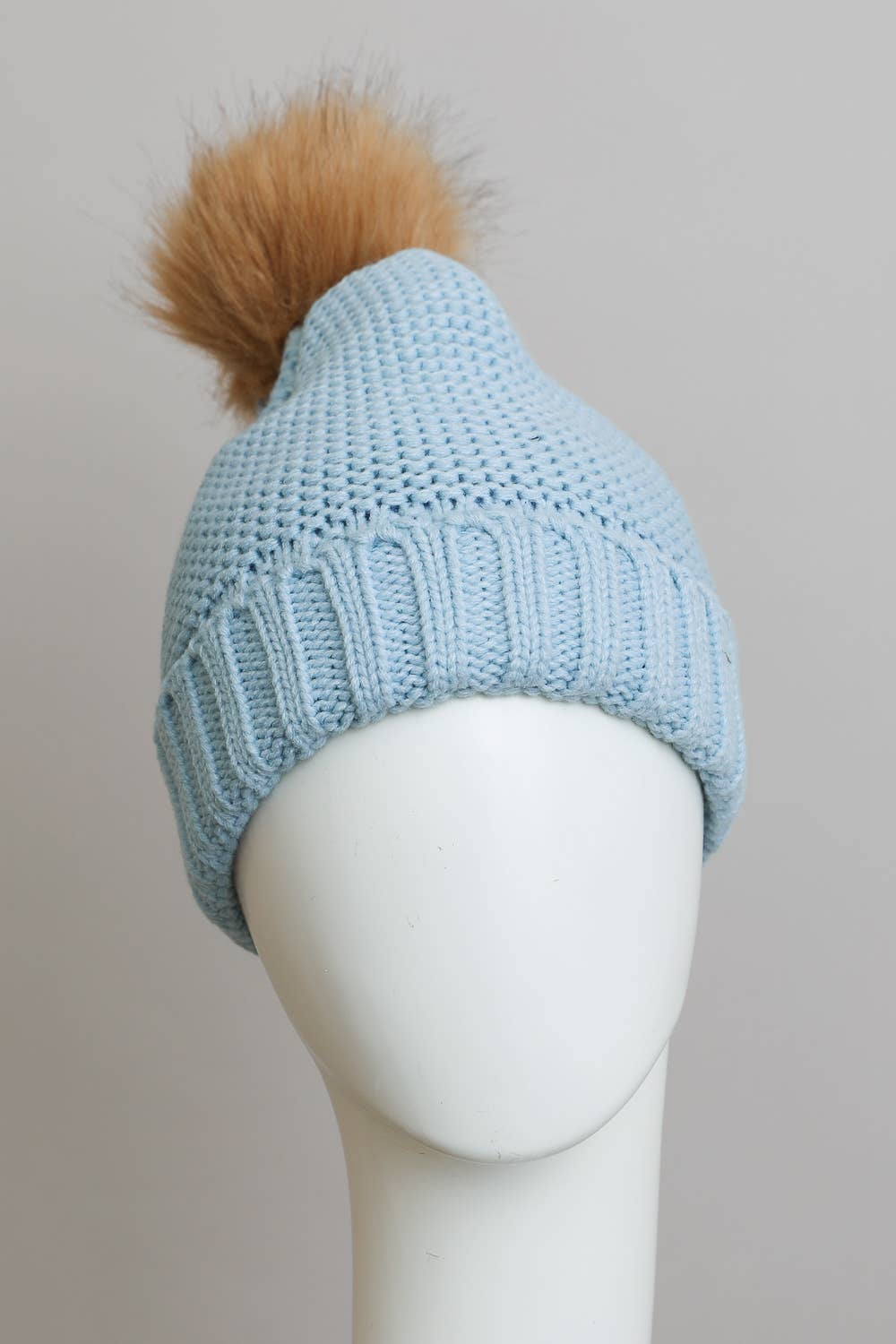 Leto Accessories - Vente Bonnet – femme - Bonnet en maille épaisse avec doublure en fausse sherpa et pompon5