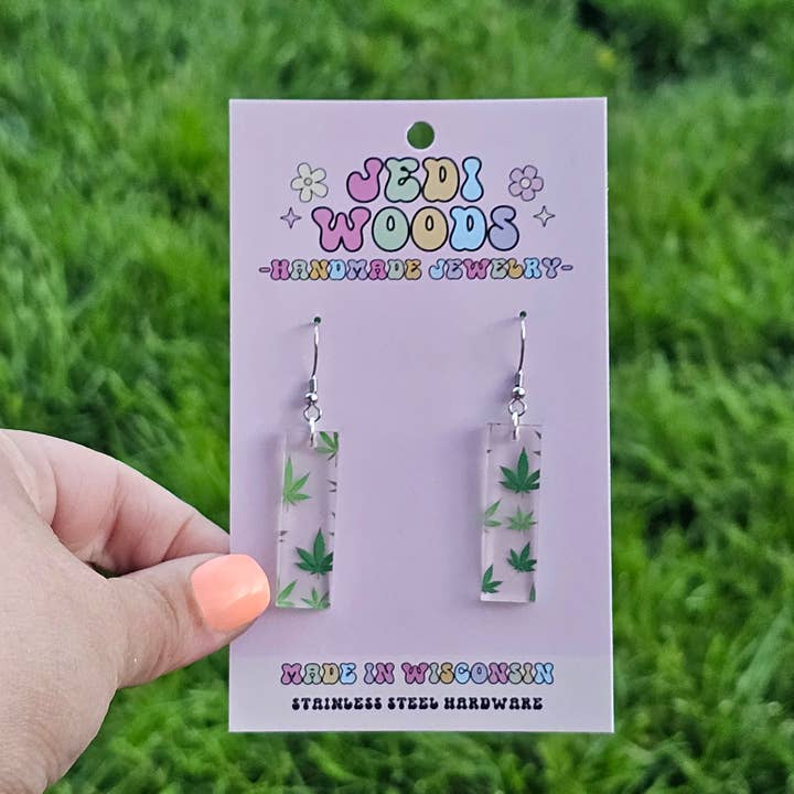 Jedi Woods LLC - Wholesale Dangle Earrings - Marijuana Leaf Earrings