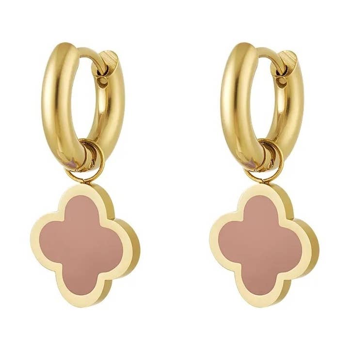 Pendientes coloridos sencillos con trébol para venta al por mayor de SHINE BUY