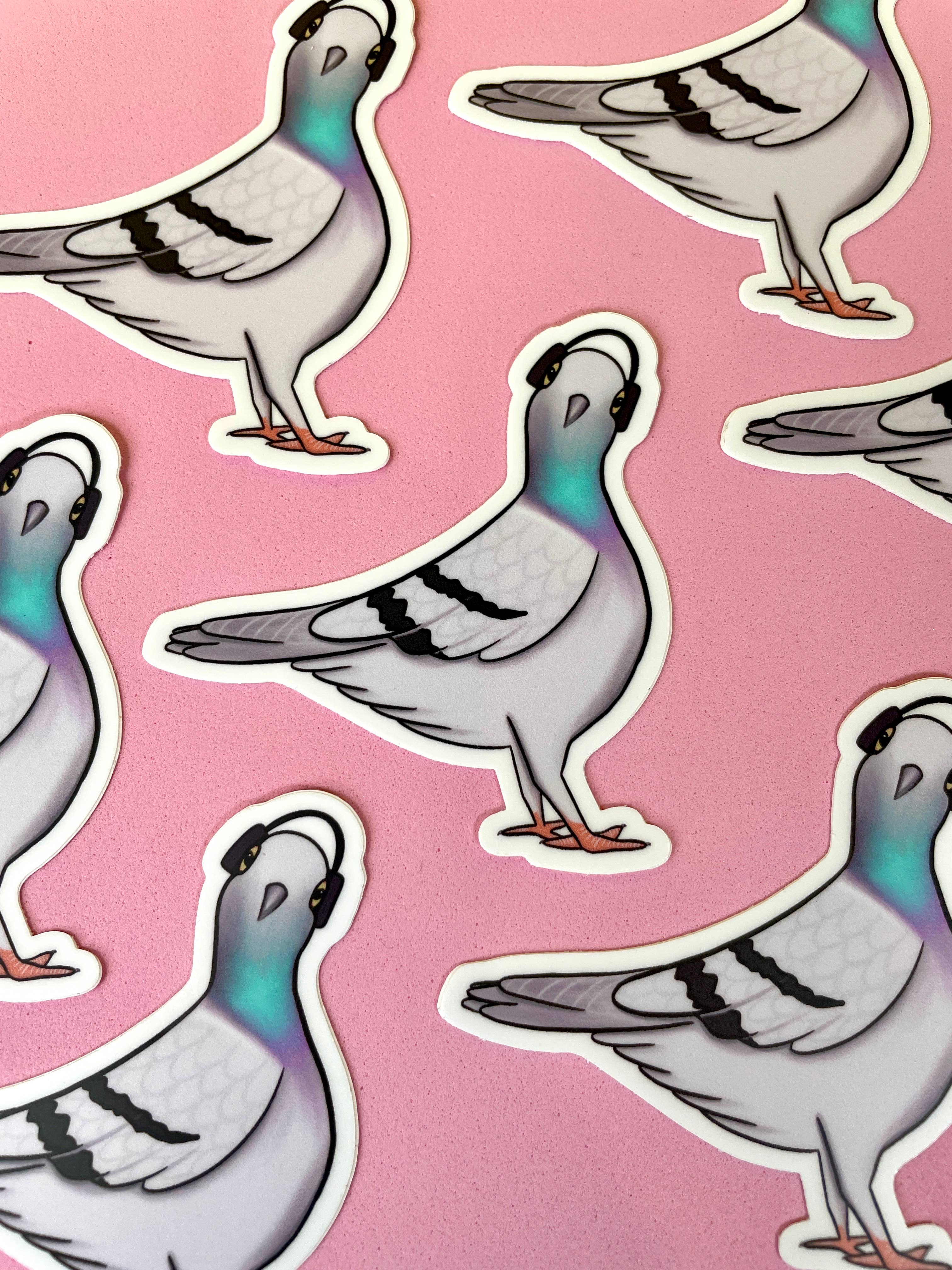 quirky burp illustrations - Wholesale Sticker - NYC Pigeon Waterproof Vinyl Sticker4