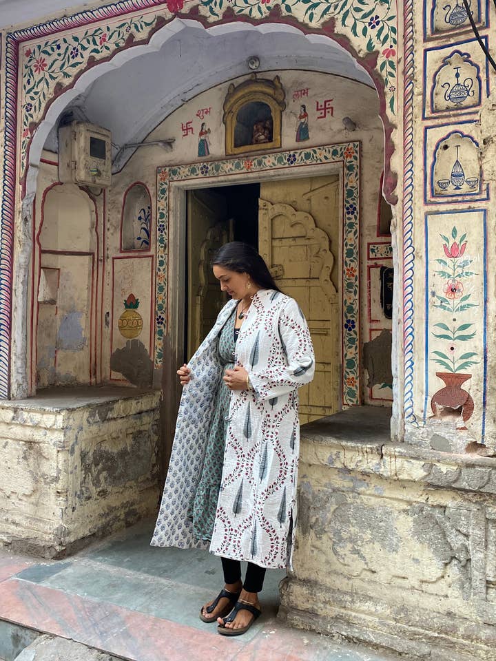 Lang Vatteret Daya Frakke ~ Jaipur Skov for engroshandel hos Devi Shop