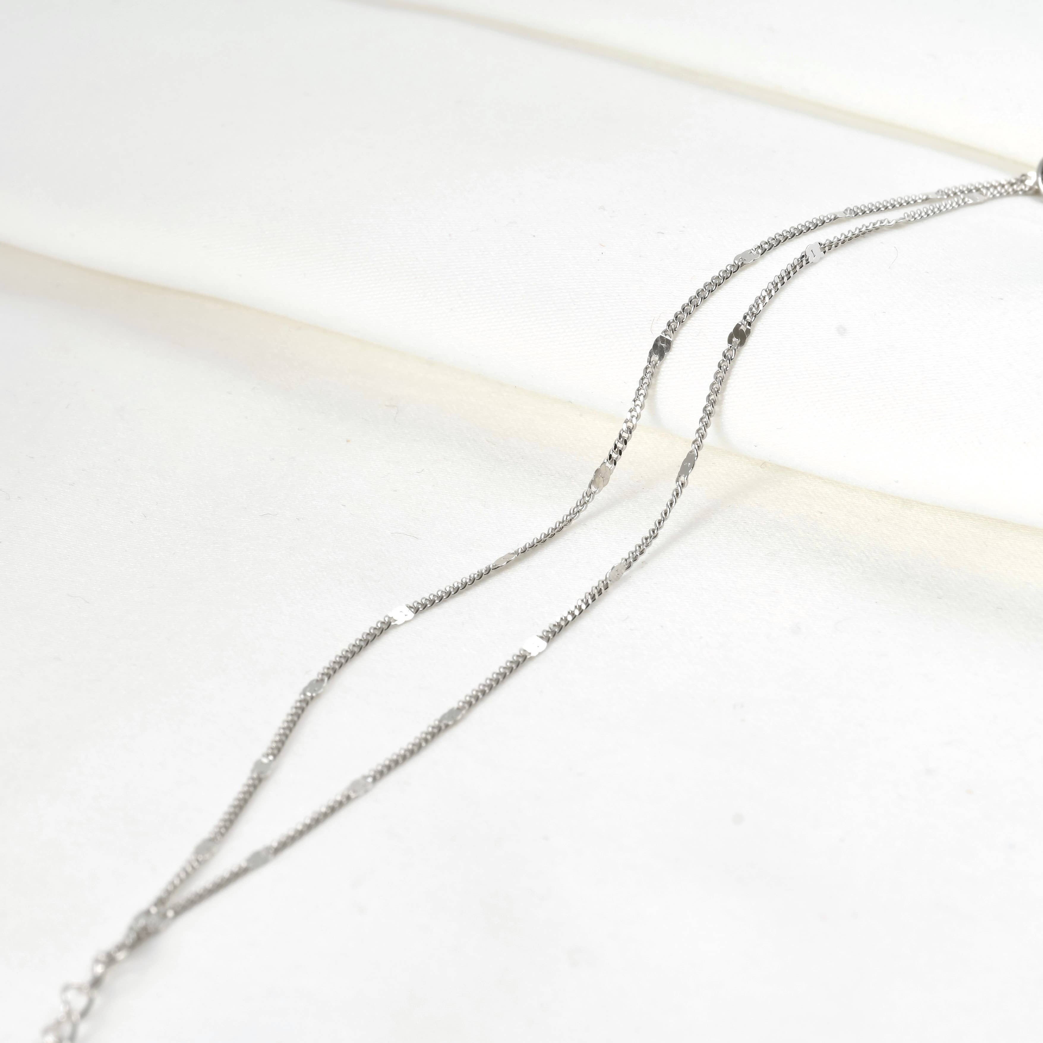 Blueyejewelry - Vente Bracelets maillon et chaîne - Bracelet à paillettes Dainty - Bracelet en argent sterling superposé9