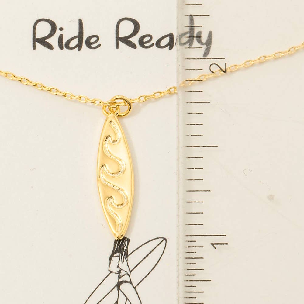 GD Gold Dipped Surf Board Pendant Necklace for wholesale on Faire3