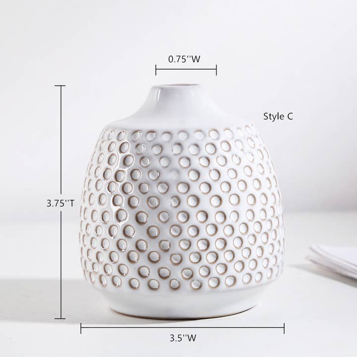 Sweet Home Deco – wholesale Vase – Rustic Frosted /Glazed Ceramic Bud Vase, Small Boho Vase,