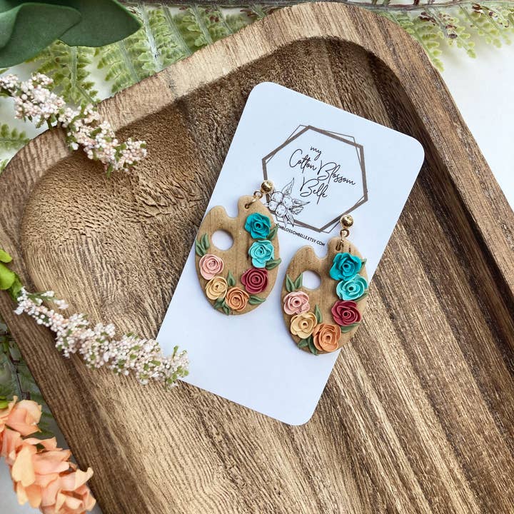 Floral Palette Earrings for wholesale by My Cotton Blossom Belle