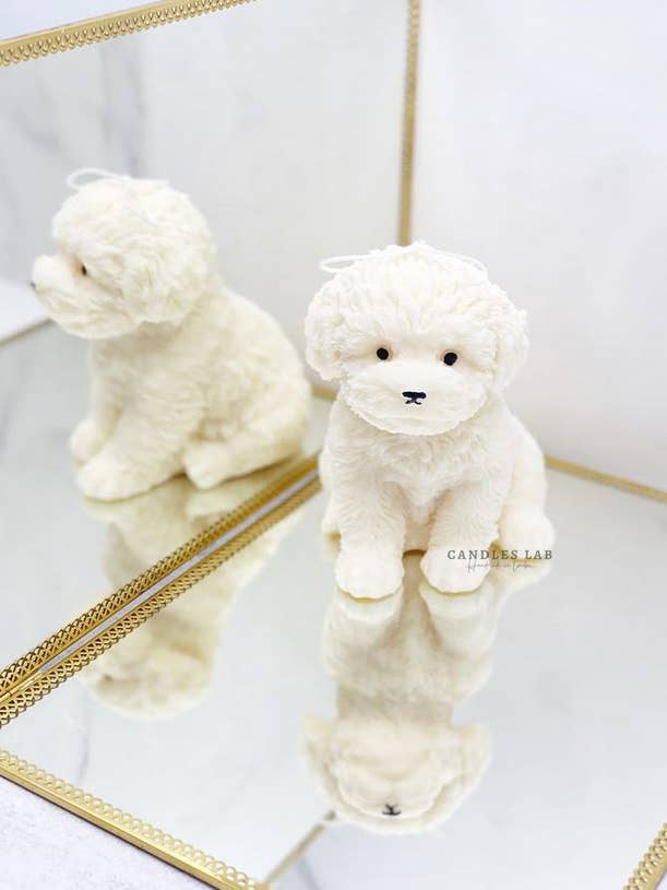 Candles Lab- handmade soy wax big poodle dog vegan candle for wholesale by Candles Lab