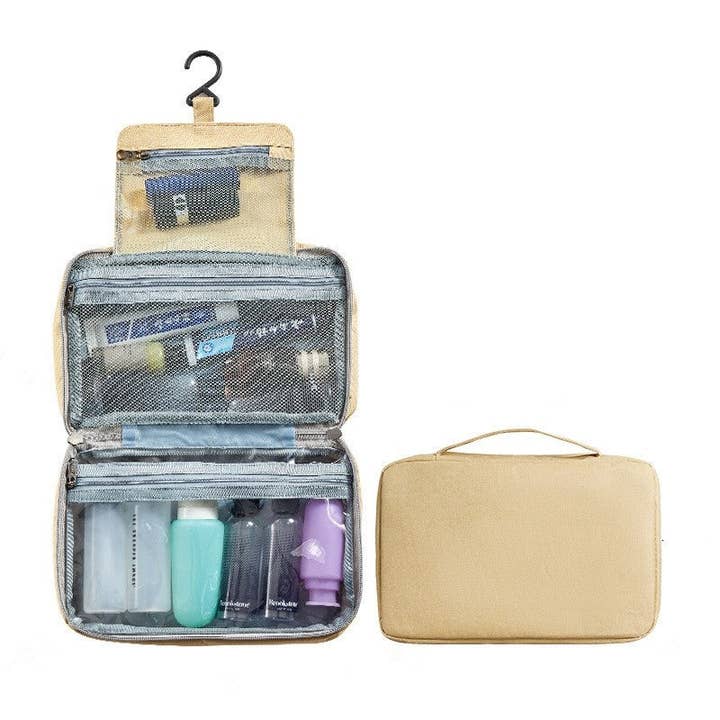 Large Waterproof Tri Fold Makeup Bag for wholesale by Plush Looks