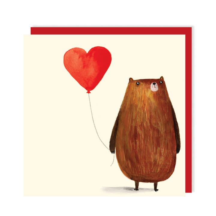 Cartão de Coração com Urso do Dia dos Namorados | Cartão de Saudação de Amor por atacado de Charley Rabbit Cards