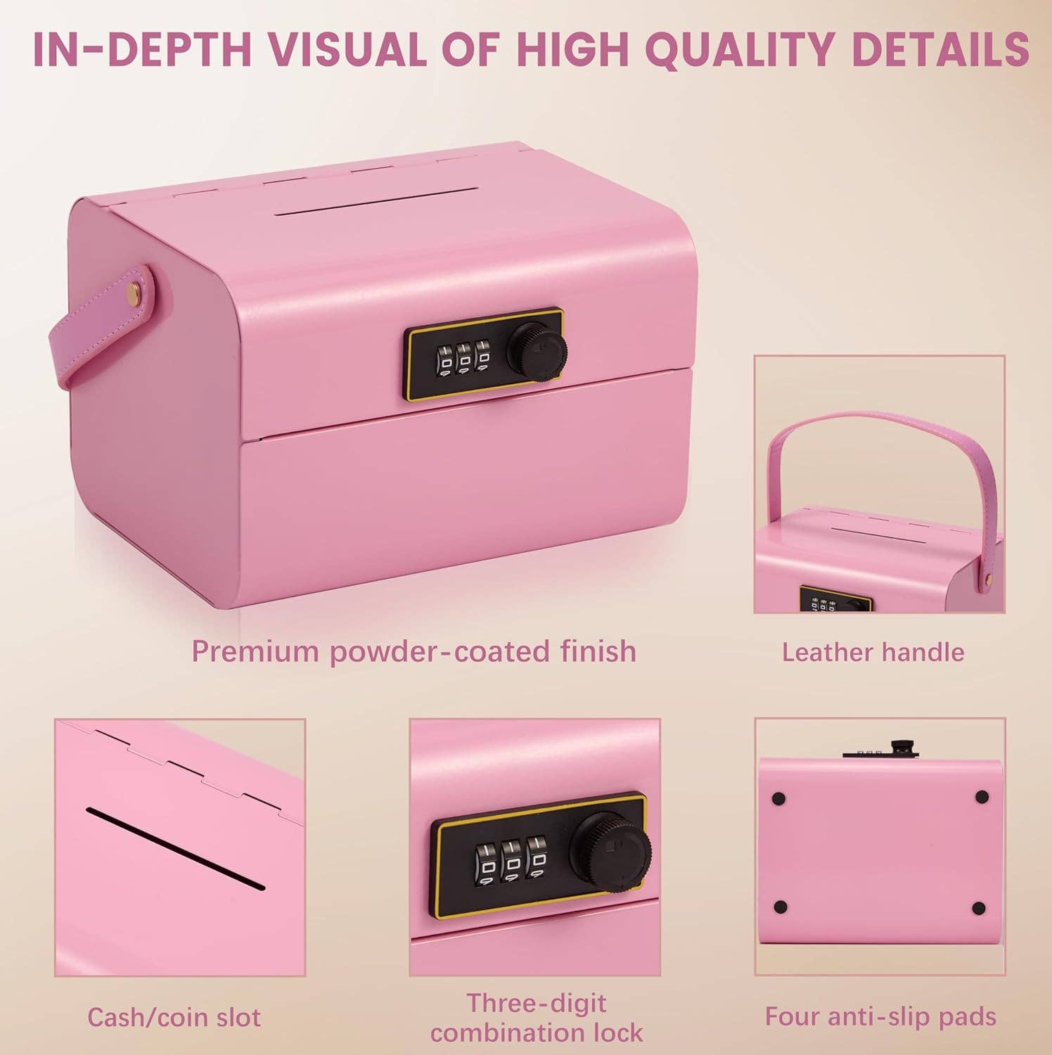 VIGOR - Wholesale Money/Piggy Bank - Kids & Baby - Money Safe and Cash Lock Box for Kids, Small Metal Security2