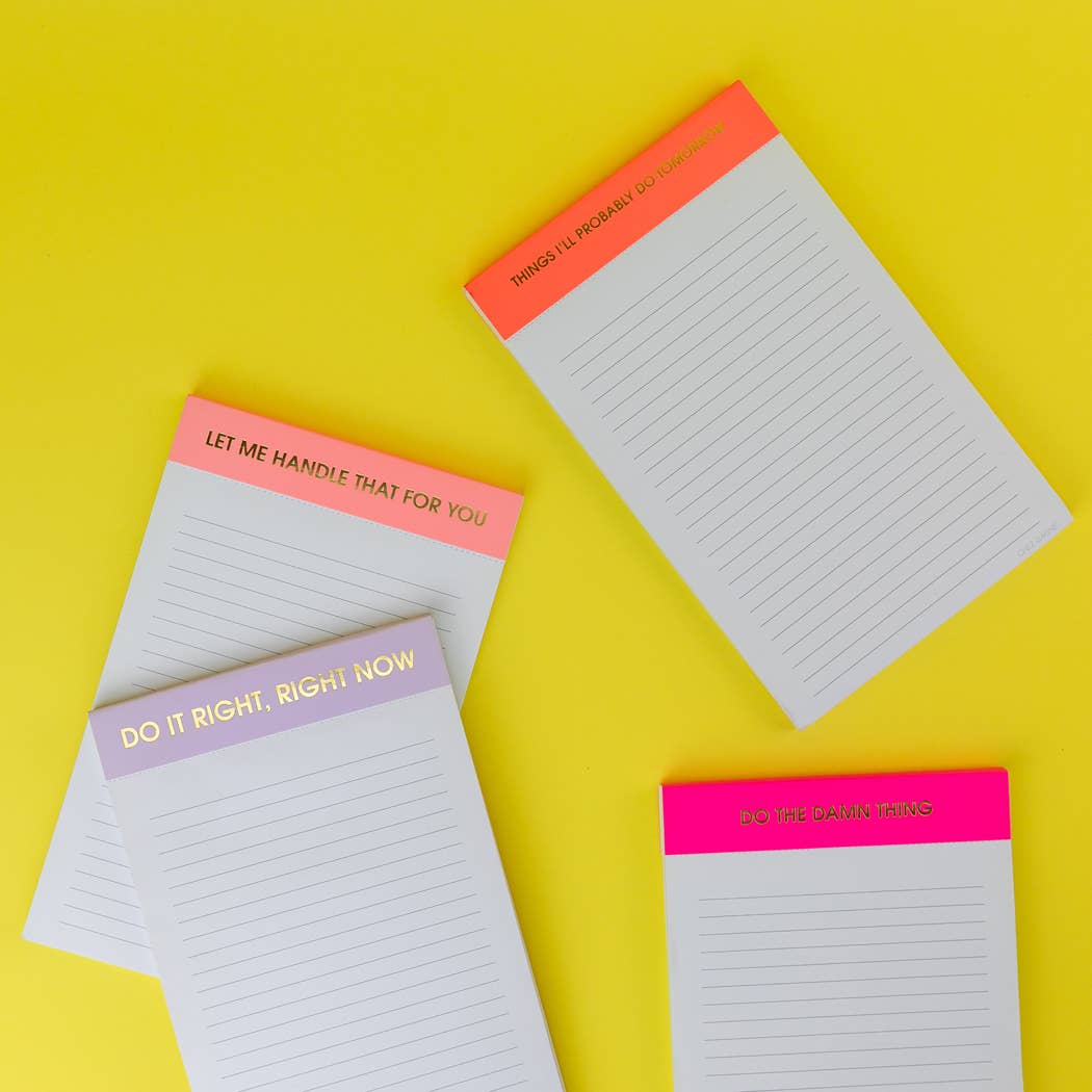 Chez Gagné - Wholesale Notepad - Things I'll Probably Do Tomorrow - Lined Notepad - Neon Orange - 65 perforated pages - 5x8 3