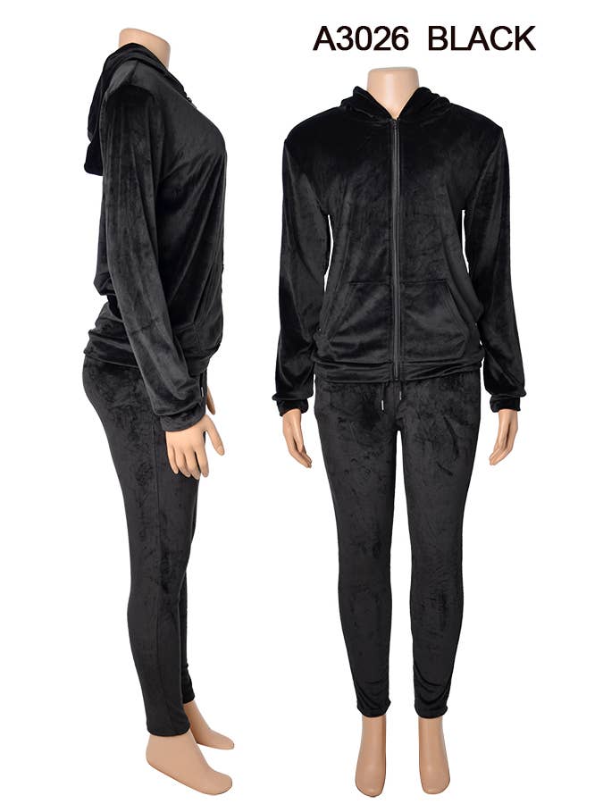 SSImport - Wholesale Denim Jacket - Women's - A3026 VELVET JACKET AND PANTS SET MIXED SIZES 12SET
