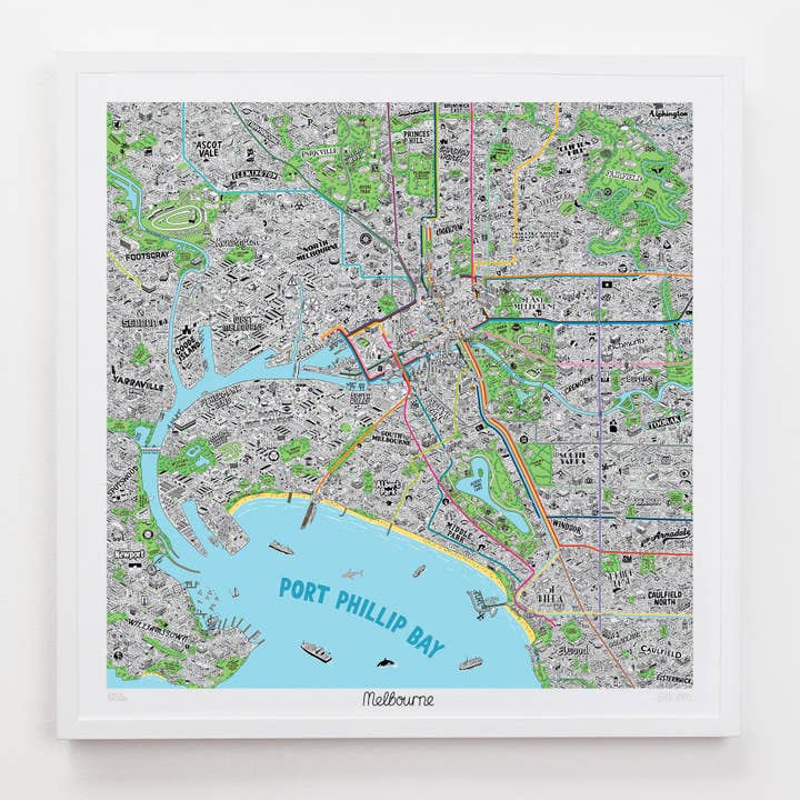 Evermade - Wholesale Art Print - Hand Drawn Map of Melbourne Art Print23