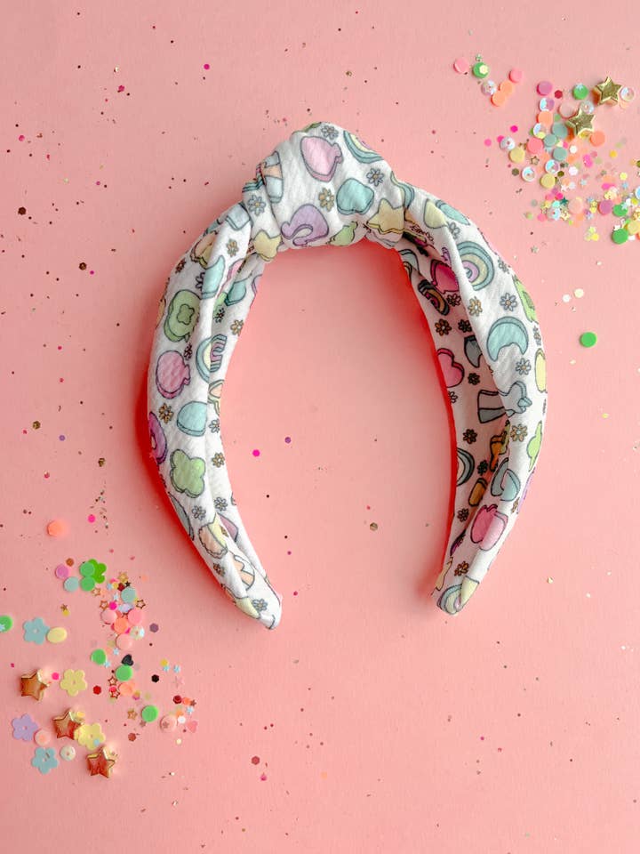 Lucky Charms Knotted Headband for wholesale by Evie Pearl Handmade LLC