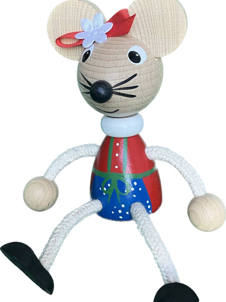Wooden Sitting Toy - Mouse - Handcrafted for wholesale by Toywood