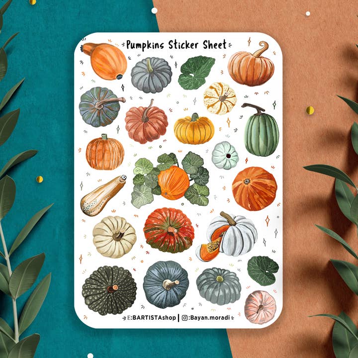 Pumpa klistermärke ark, höst klistermärken, Halloween klistermärken för wholesale av Bartista
