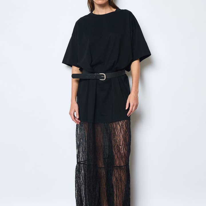 MYSTERY JANE - Wholesale Dress - Women's - T-SHIRT DRESS AND LACE