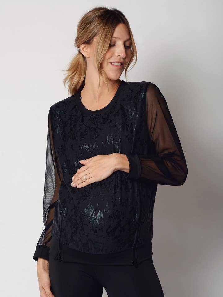 Edge Crew Neck Pullover | Maternity Activewear | Nursing Friendly for wholesale by duoFIT Maternity Activewear