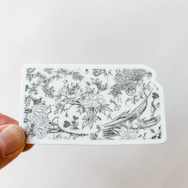 Kansas Botanical State Sticker for wholesale by Wildflower Paper Company