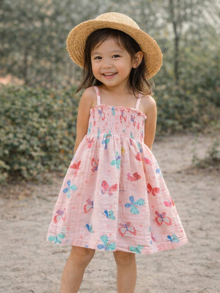 Whimsical Butterflies / Muslin Smocked Tube Dress for wholesale by SIIX Collection