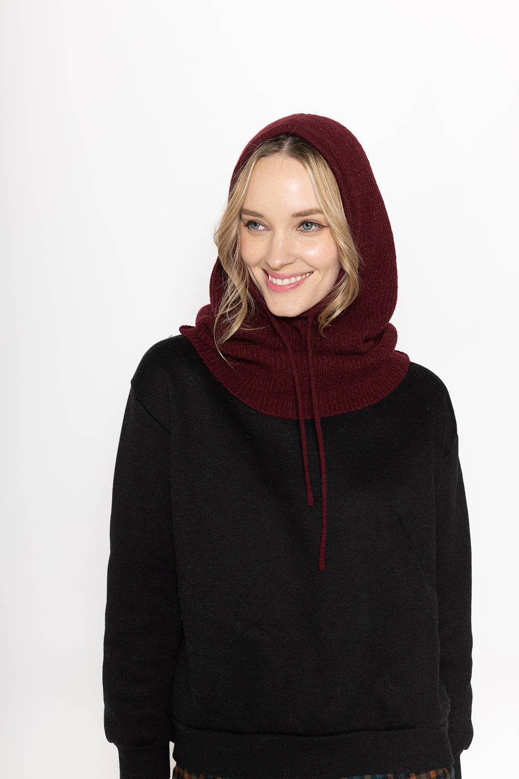 Do Everything In Love® - Wholesale Balaclava - Women's - Solid Knit Drawstring Snoodie (Balaclava)2