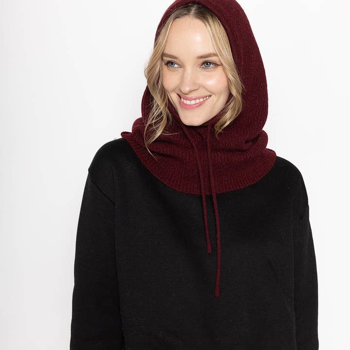 Do Everything In LoveĀ® - Wholesale Balaclava - Women's - Solid Knit Drawstring Snoodie (Balaclava)2