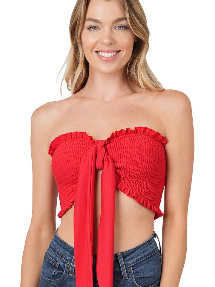 42POPS - Vendita all'ingrosso Camicetta - Donna - , Top a Fascia con Smock Multidirezionale13