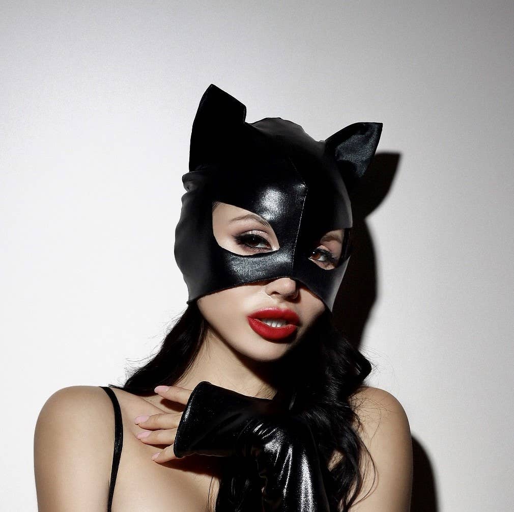 Devils Boutique – wholesale Costume – Women's – Cat mask Halloween Black cosplay mask Latex Kinky mask Sexy6